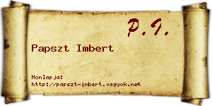 Papszt Imbert névjegykártya